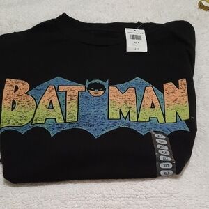 Batman Black Tee with Multicolor Logo
